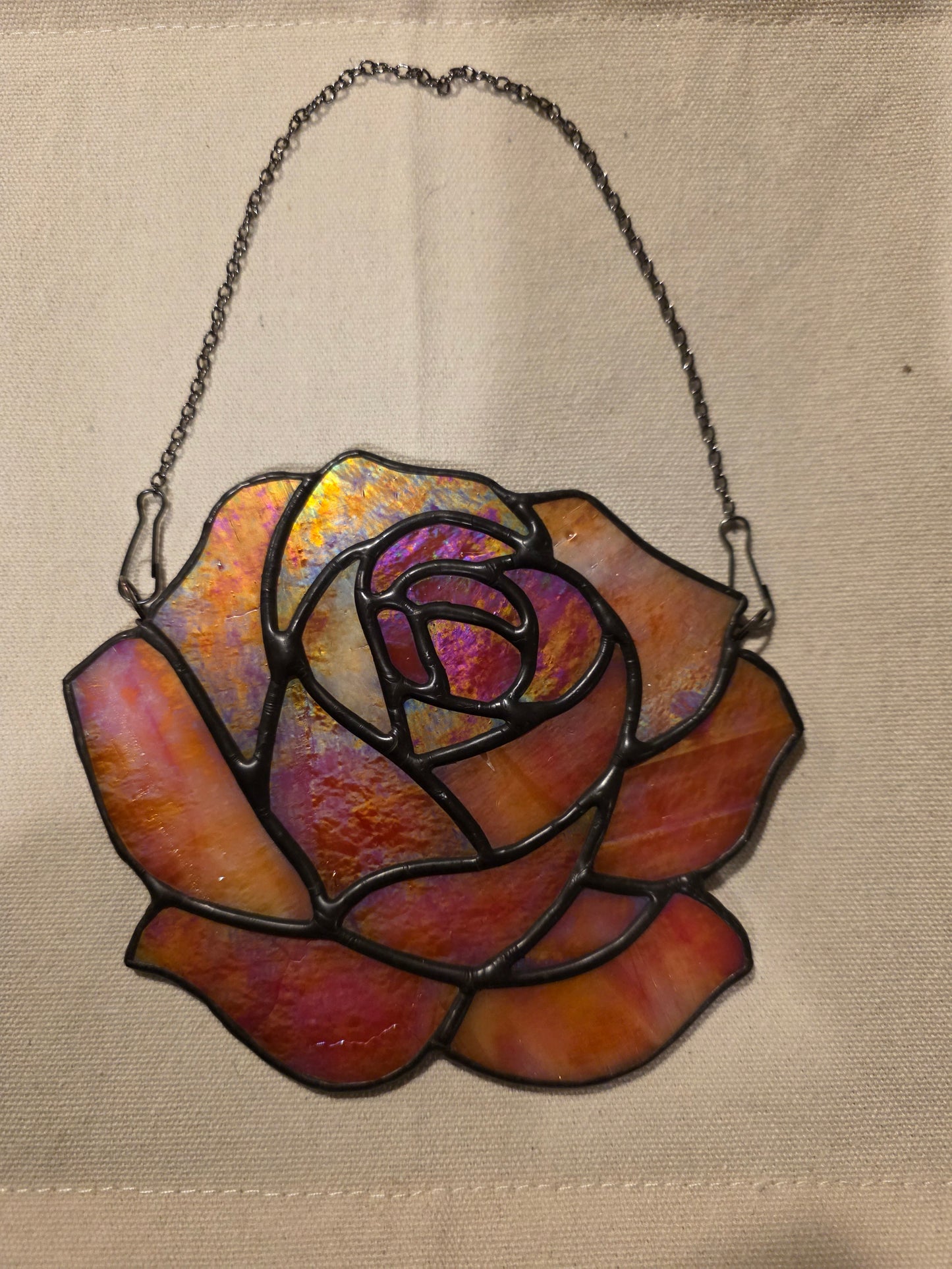 Rose Stained Glass Suncatcher