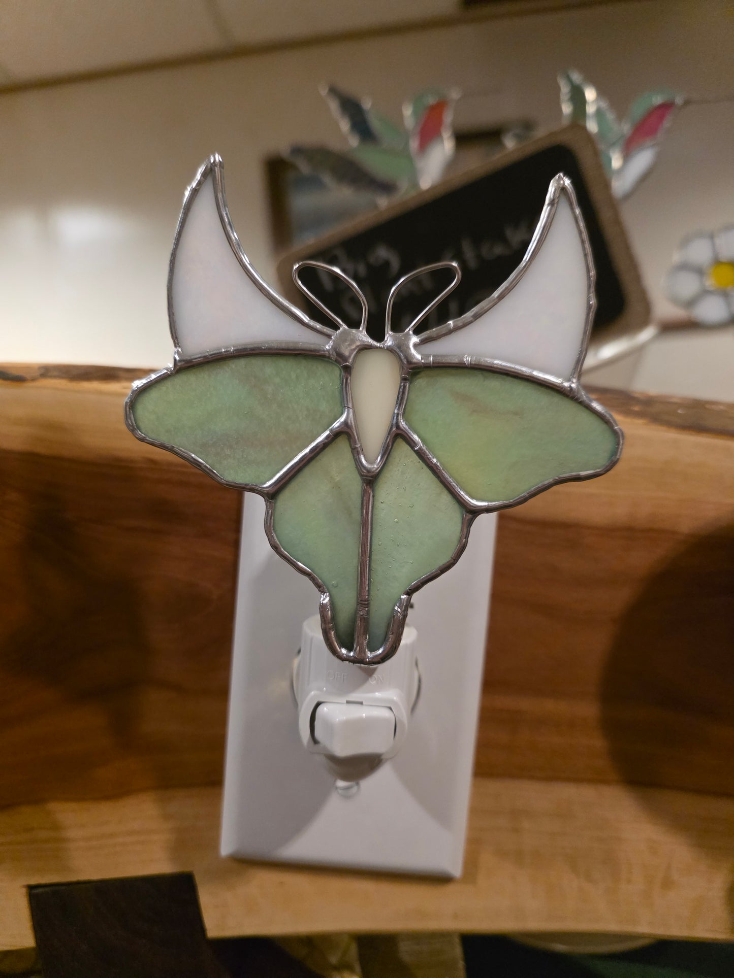 Luna Moth Stained Glass Night Light
