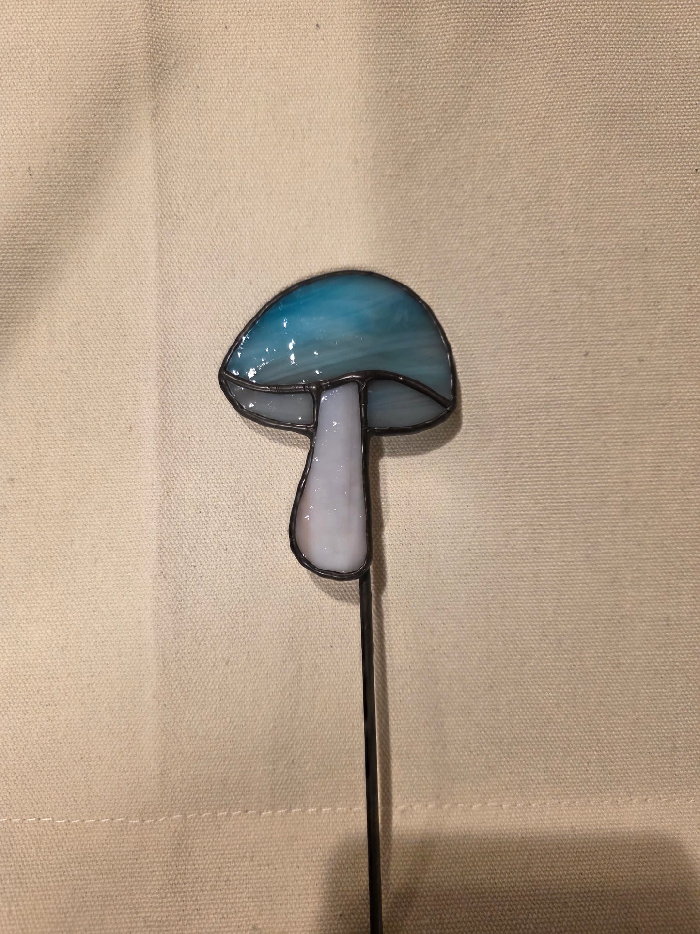 Mushroom Stained Glass Plant Stake