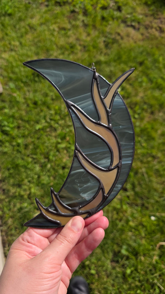 Antler Moon Stained Glass Suncatcher