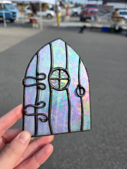 Arched Stained Glass Faery Door